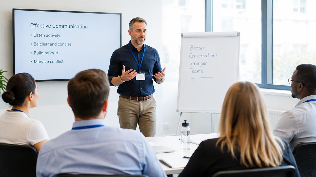 Coach leading a small workshop
